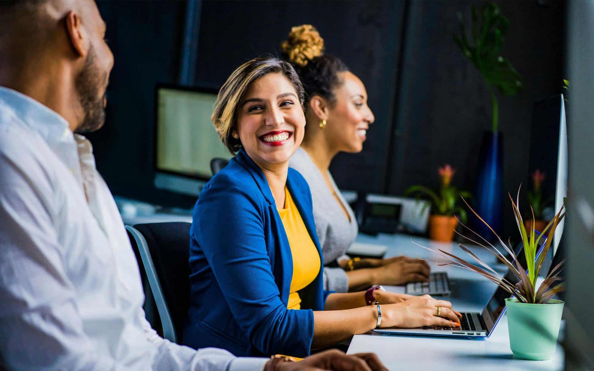 Woman Smiling Office