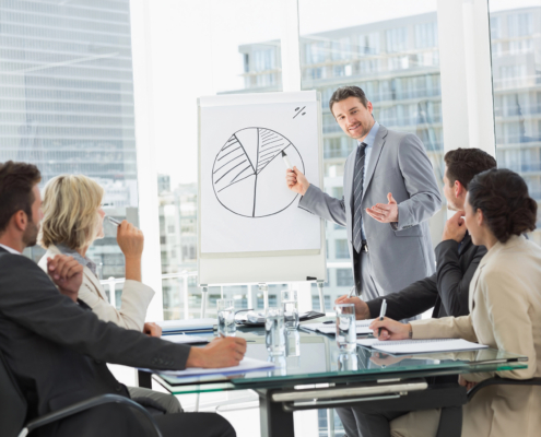 Businessman Presenting New Project To Partners
