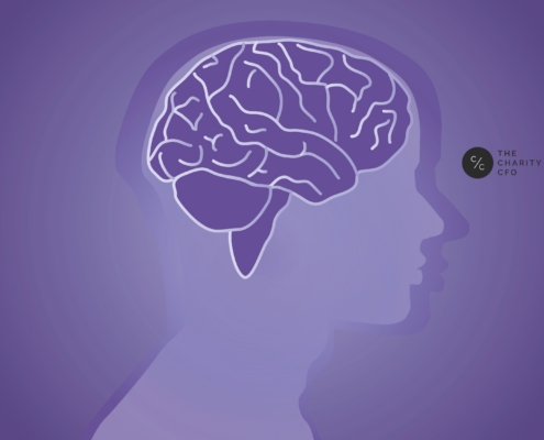 Illustration of a human brain representing neurodivergent burnout and invisible workload in nonprofit leadership